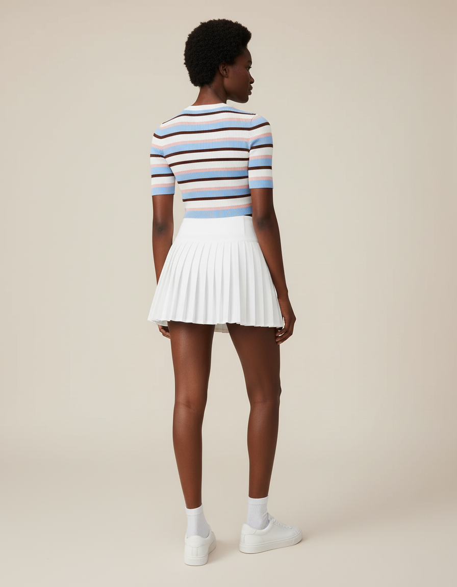 jupe plissée t shirt