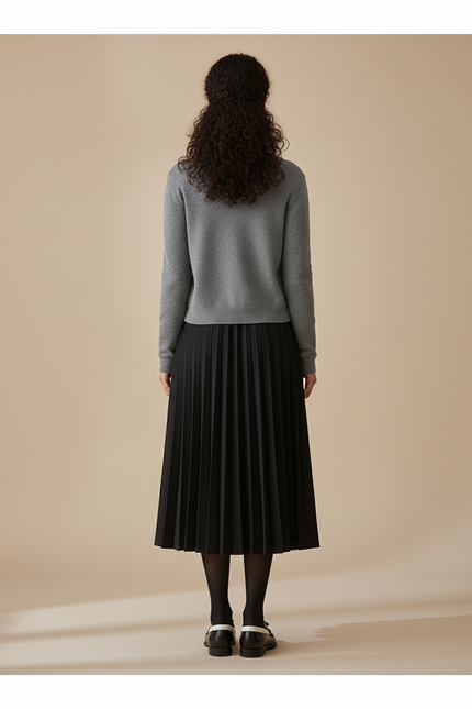 Jupe Plissée Noire Longue Chic