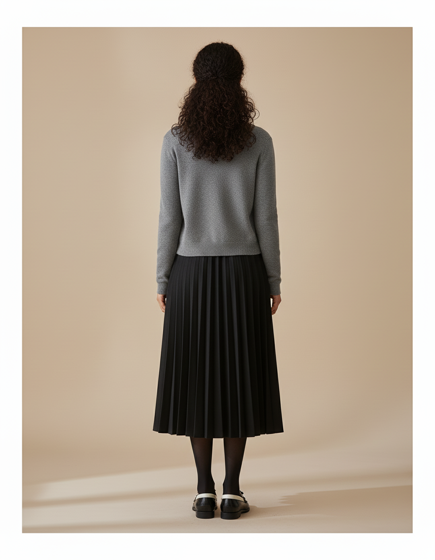 Jupe Plissée Noire Longue Chic