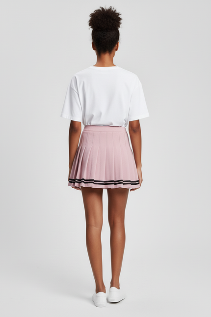 Jupe Plissée rose mini décontractée
