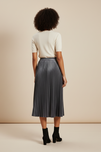 Jupe Plissée velours gris élégante