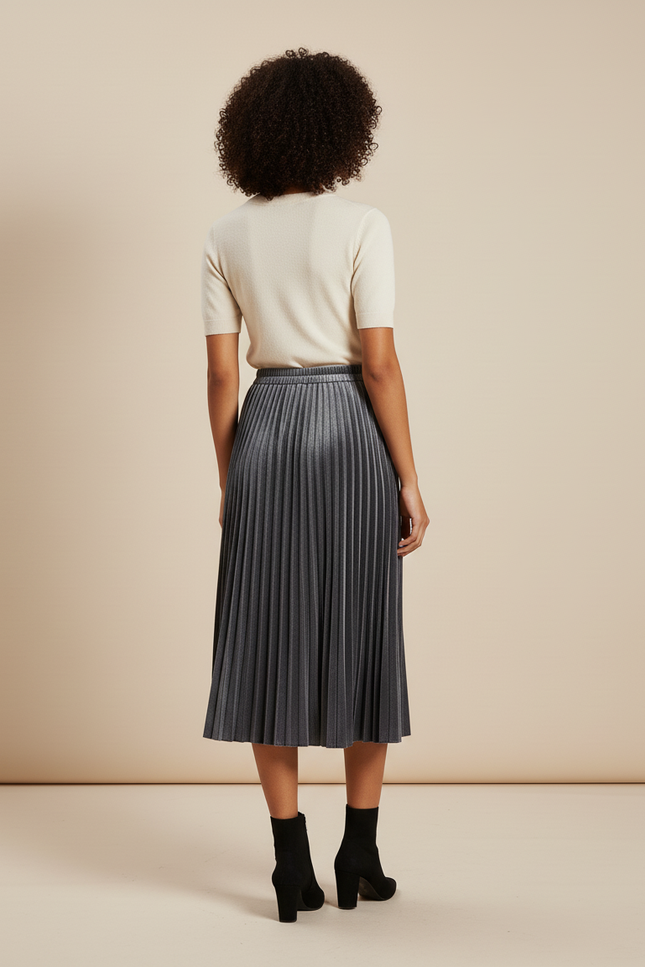 Jupe Plissée velours gris élégante