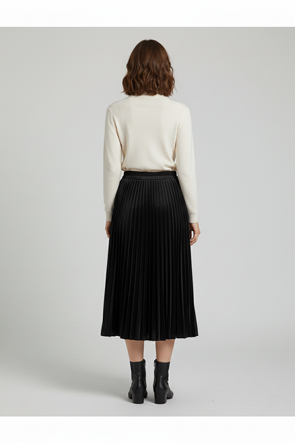 Jupe Plissée noire velours élégante