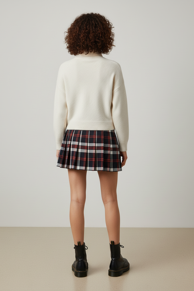 Jupe Plissée Mini Plaid Chic