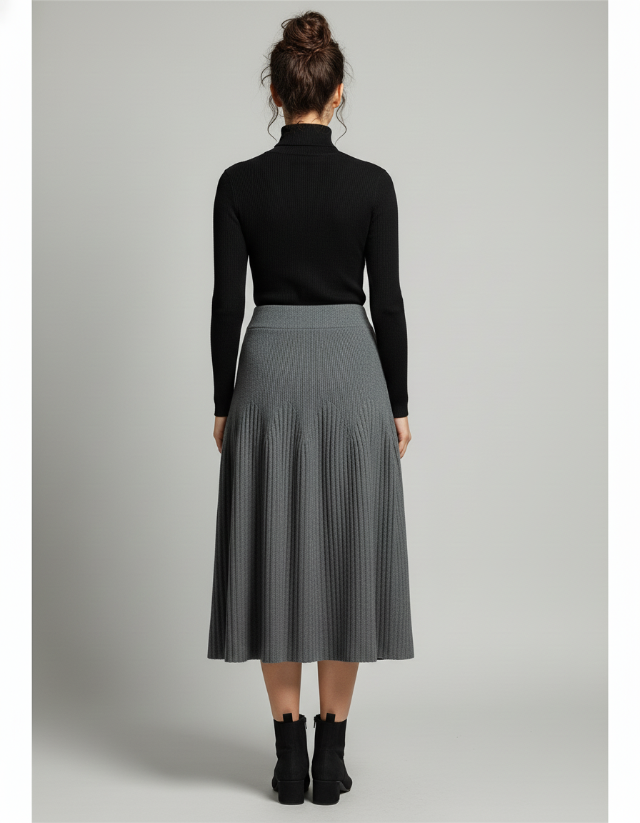 jupe plissée maille