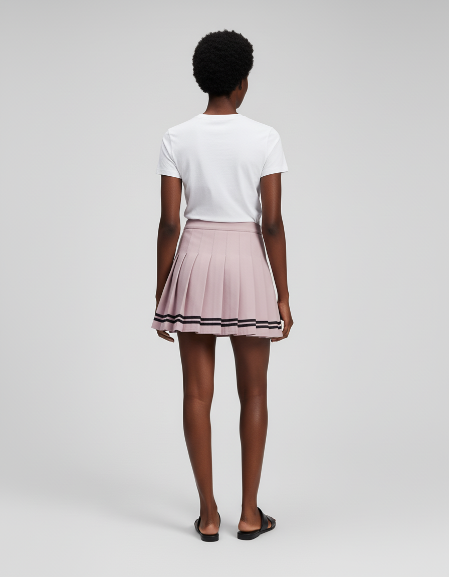 Jupe Plissée rose pâle mini chic tendance