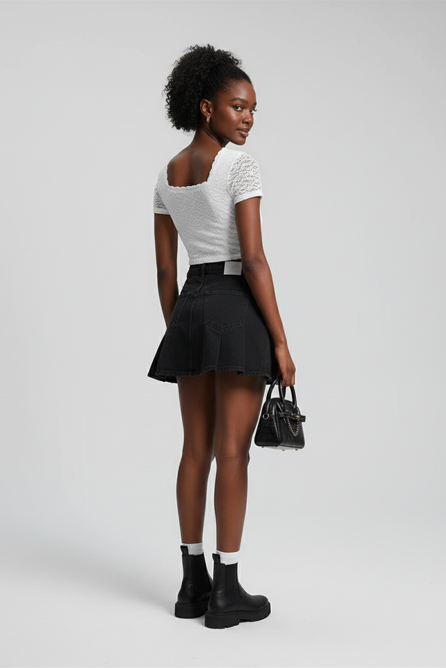 jupe plissée petite taille