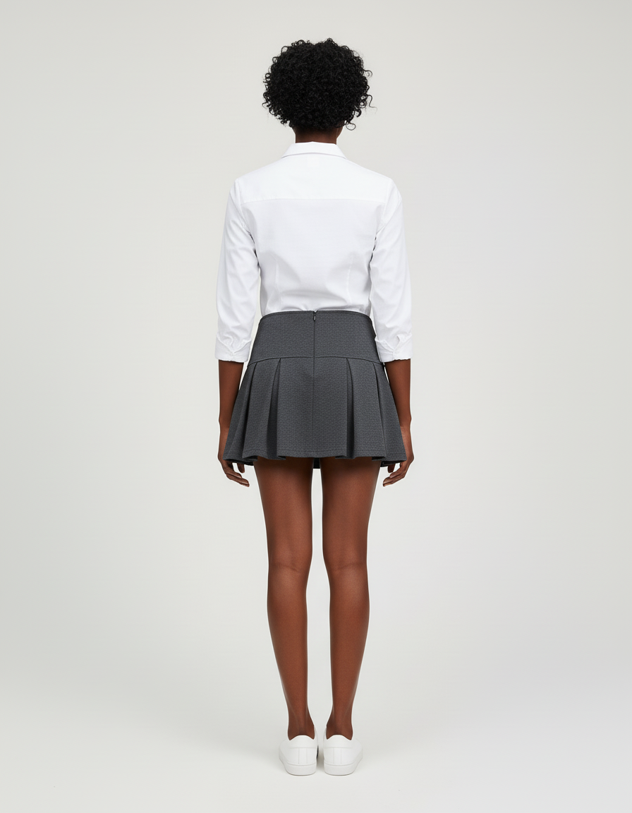 Jupe Plissée grise mini décontractée tendance