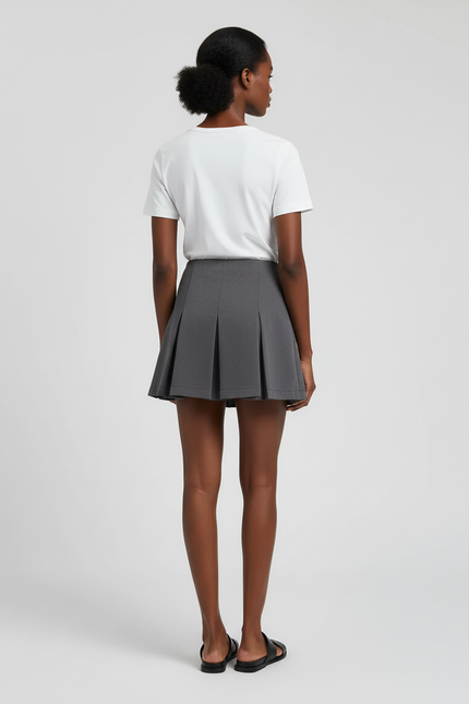 Jupe Plissée gris anthracite mini chic