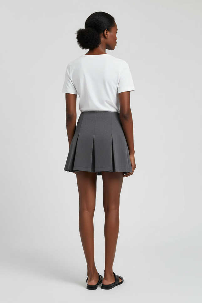 Jupe Plissée gris anthracite mini chic