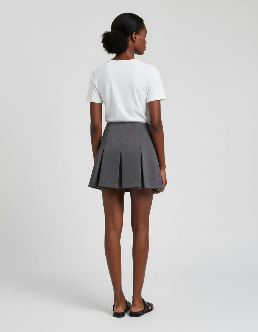 Jupe Plissée gris anthracite mini chic