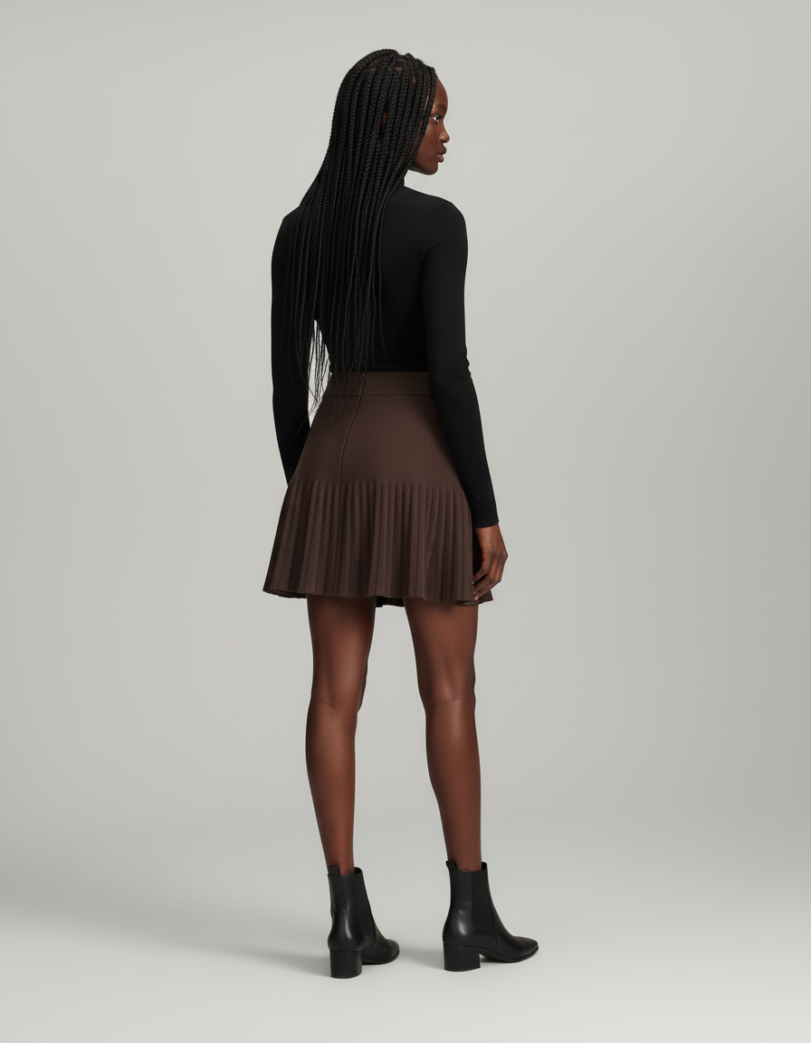 jupe plissée asymétrique