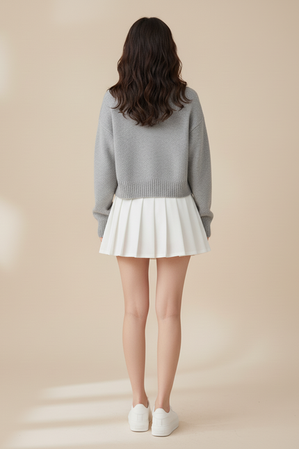 Jupe Plissée Blanche Courte Chic