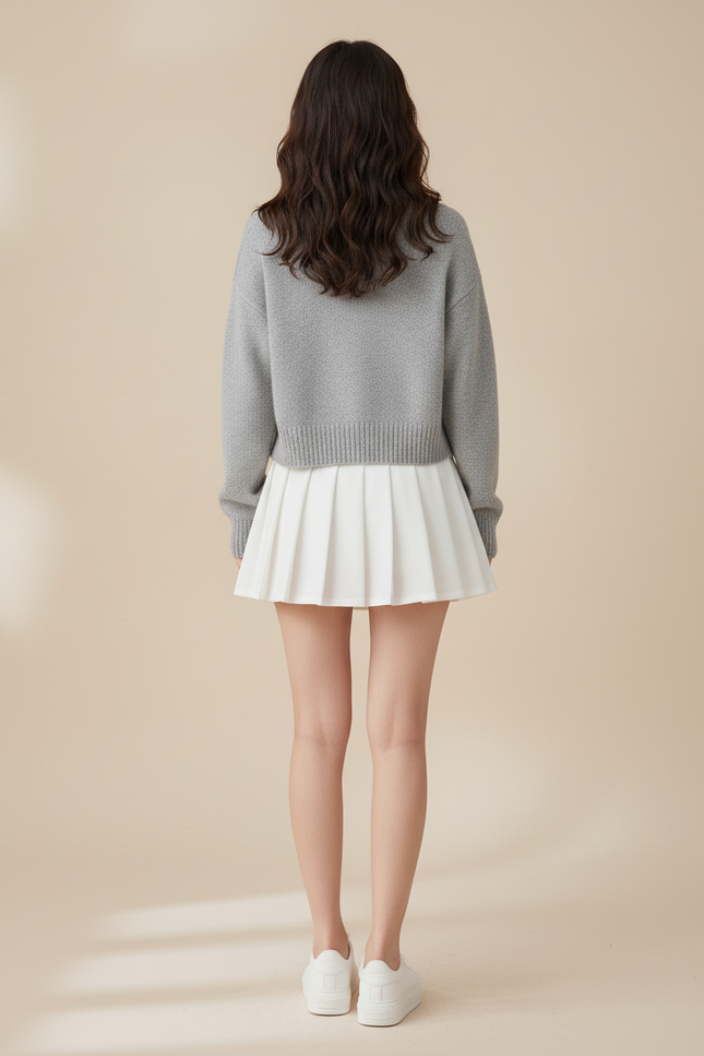 Jupe Plissée Blanche Courte Chic