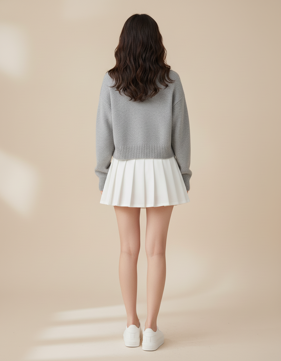 Jupe Plissée Blanche Courte Chic
