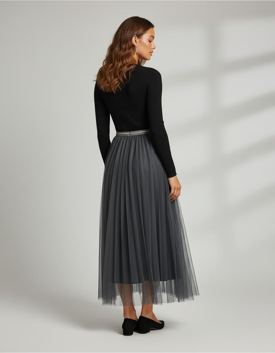 jupe plissée tulle