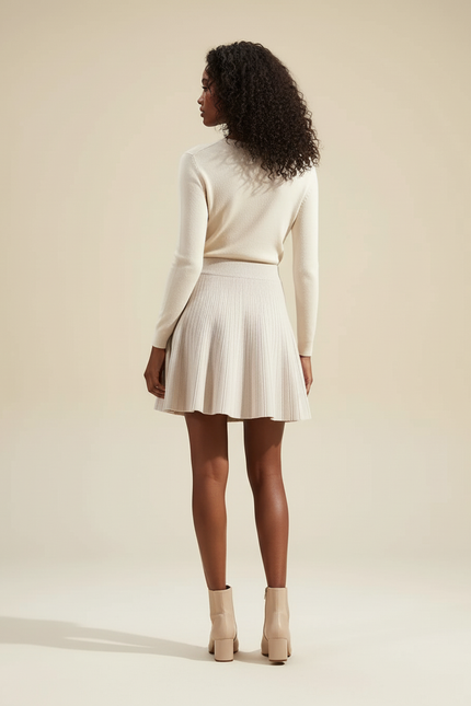 Jupe Plissée maille courte chic