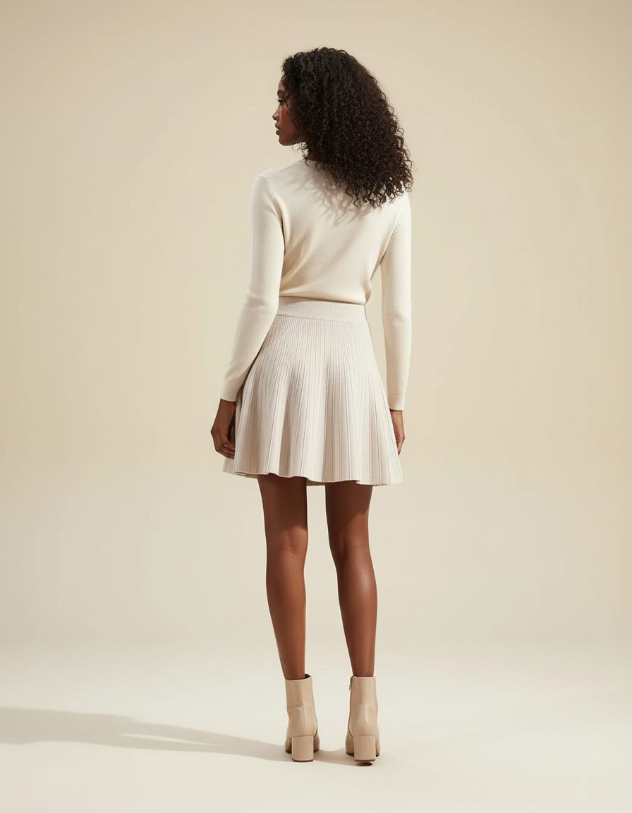 Jupe Plissée maille courte chic
