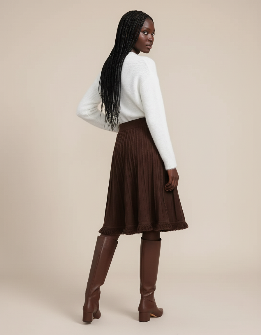 jupe plissée laine femme