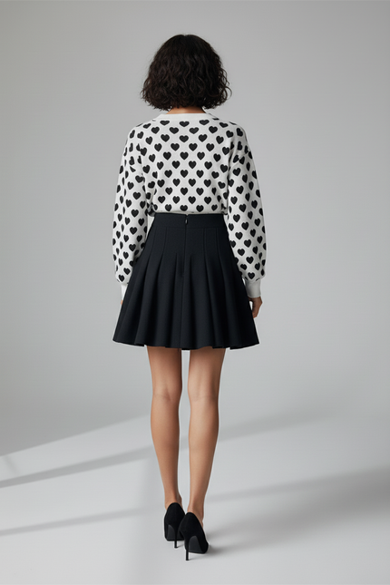 Jupe Plissée Noire Tricotée Chic raffinée
