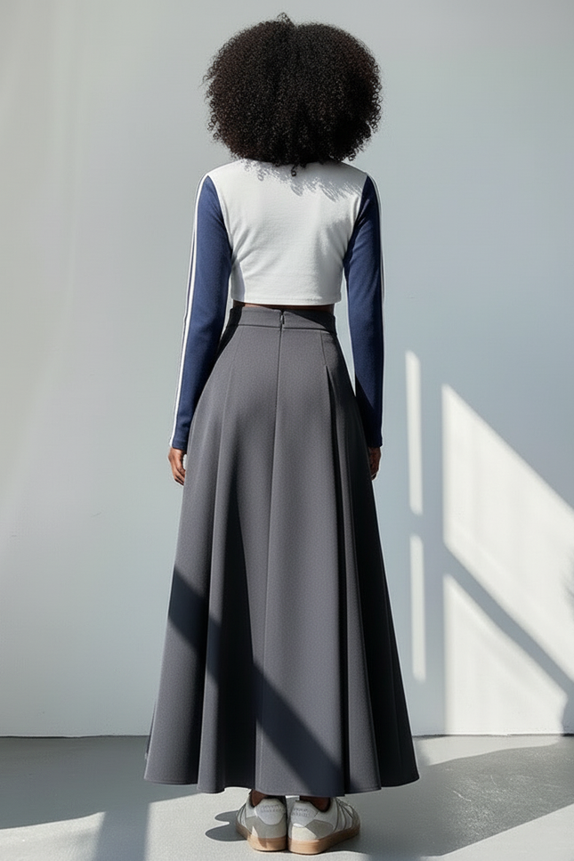 Jupe Plissée gris anthracite élégante