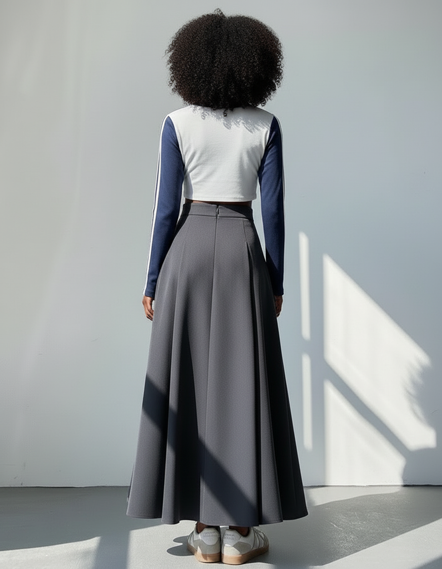 Jupe Plissée gris anthracite élégante