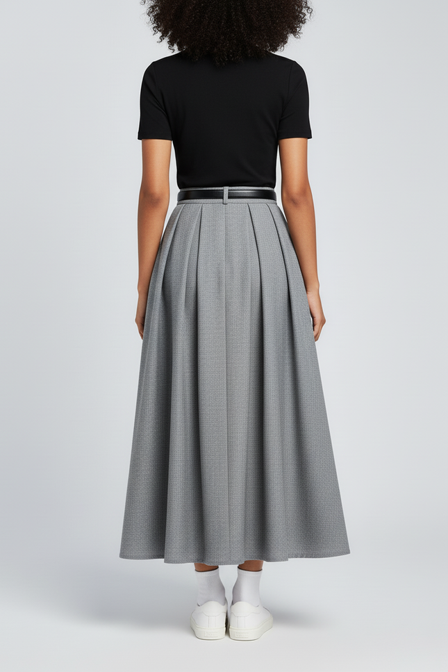 Jupe Plissée grise ample élégante