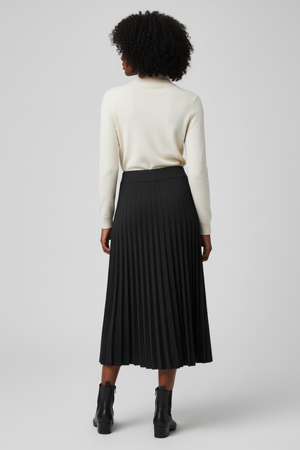 Jupe Plissée noire épaisse chic