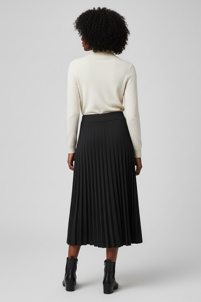 Jupe Plissée noire épaisse chic