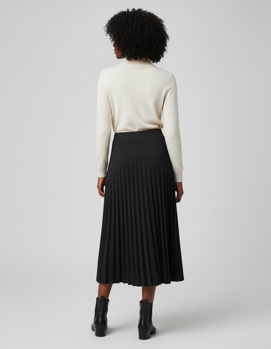 Jupe Plissée noire épaisse chic