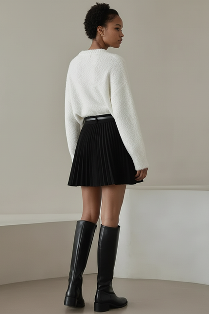 Jupe Plissée noire mini élégante