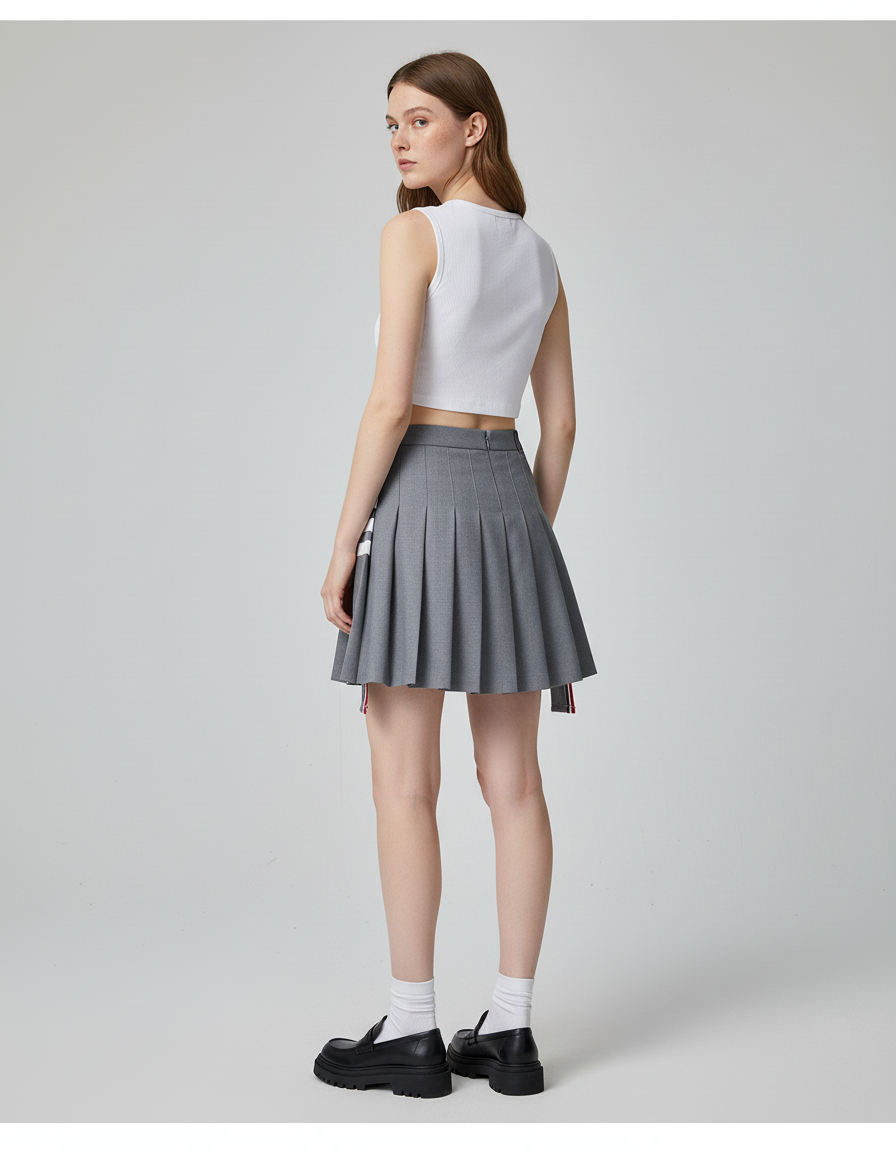 Jupe Plissée grise mini Y2k tendance