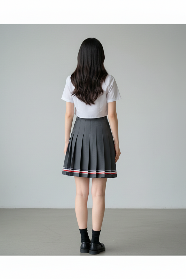 Jupe Plissée grise mini chic féminine élégante