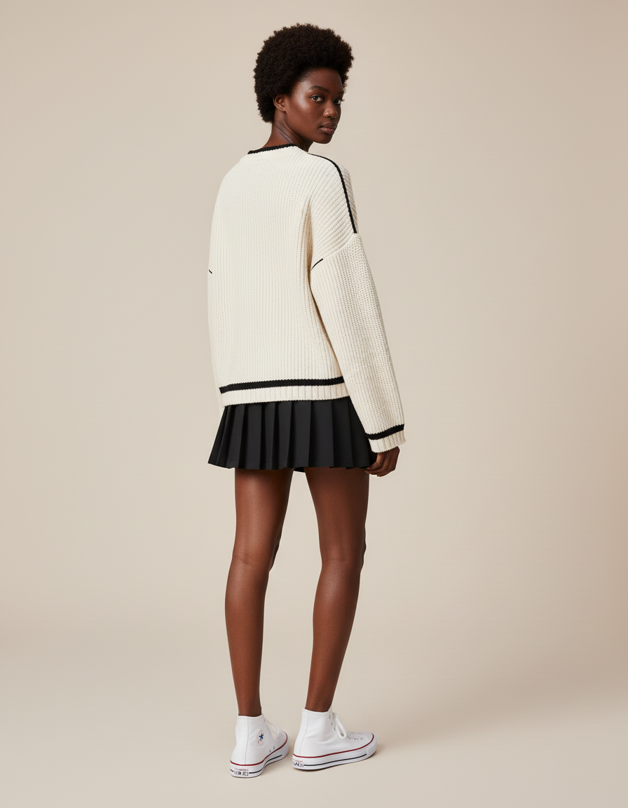 Jupe Plissée noire mini chic dynamique