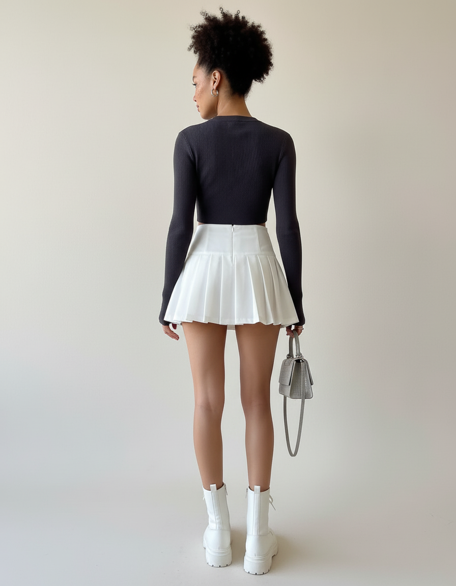 Jupe Plissée blanche mini mignonne