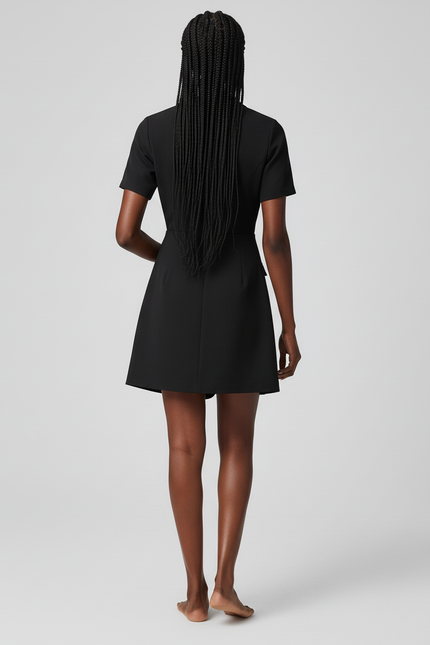 Jupe Plissée noire irrégulière chic