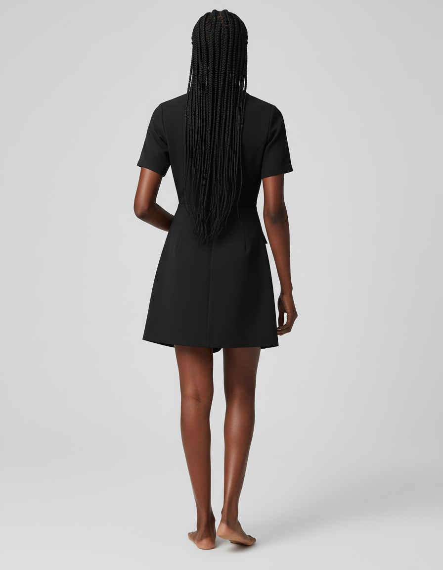Jupe Plissée noire irrégulière chic