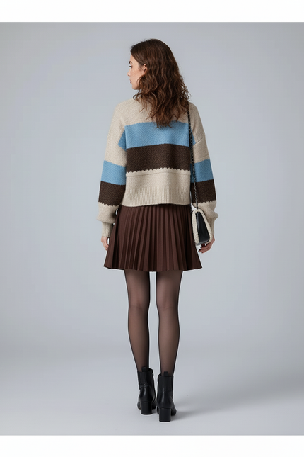Jupe Plissée Marron Mini Chic