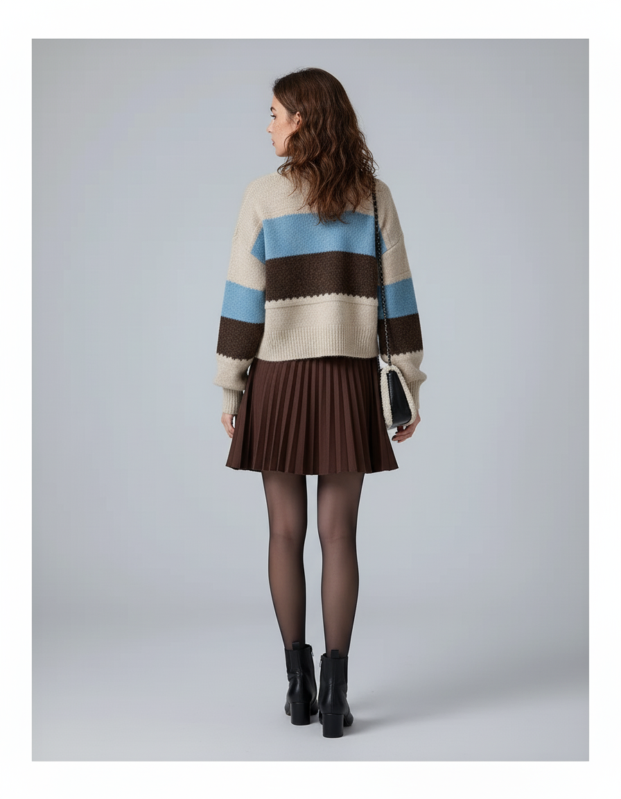 Jupe Plissée Marron Mini Chic