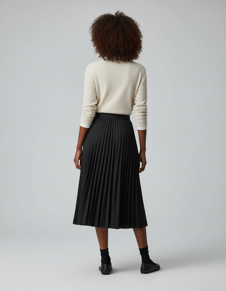 Jupe Plissée noire longue élégante