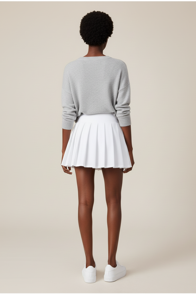 Jupe Plissée blanche courte chic raffinée