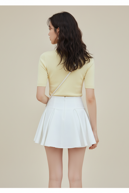 Jupe Plissée blanche mini fluide