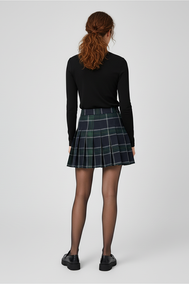 Jupe Plissée Carreaux Mini Preppy tendance