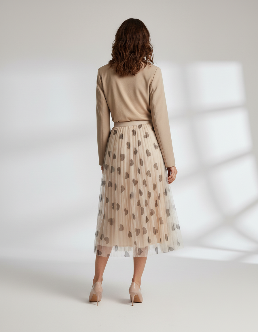 jupe longue plissée tulle