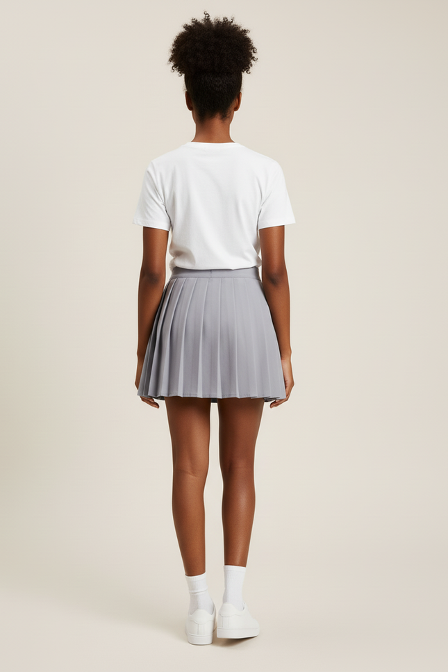 Jupe Plissée grise mini chic urbaine