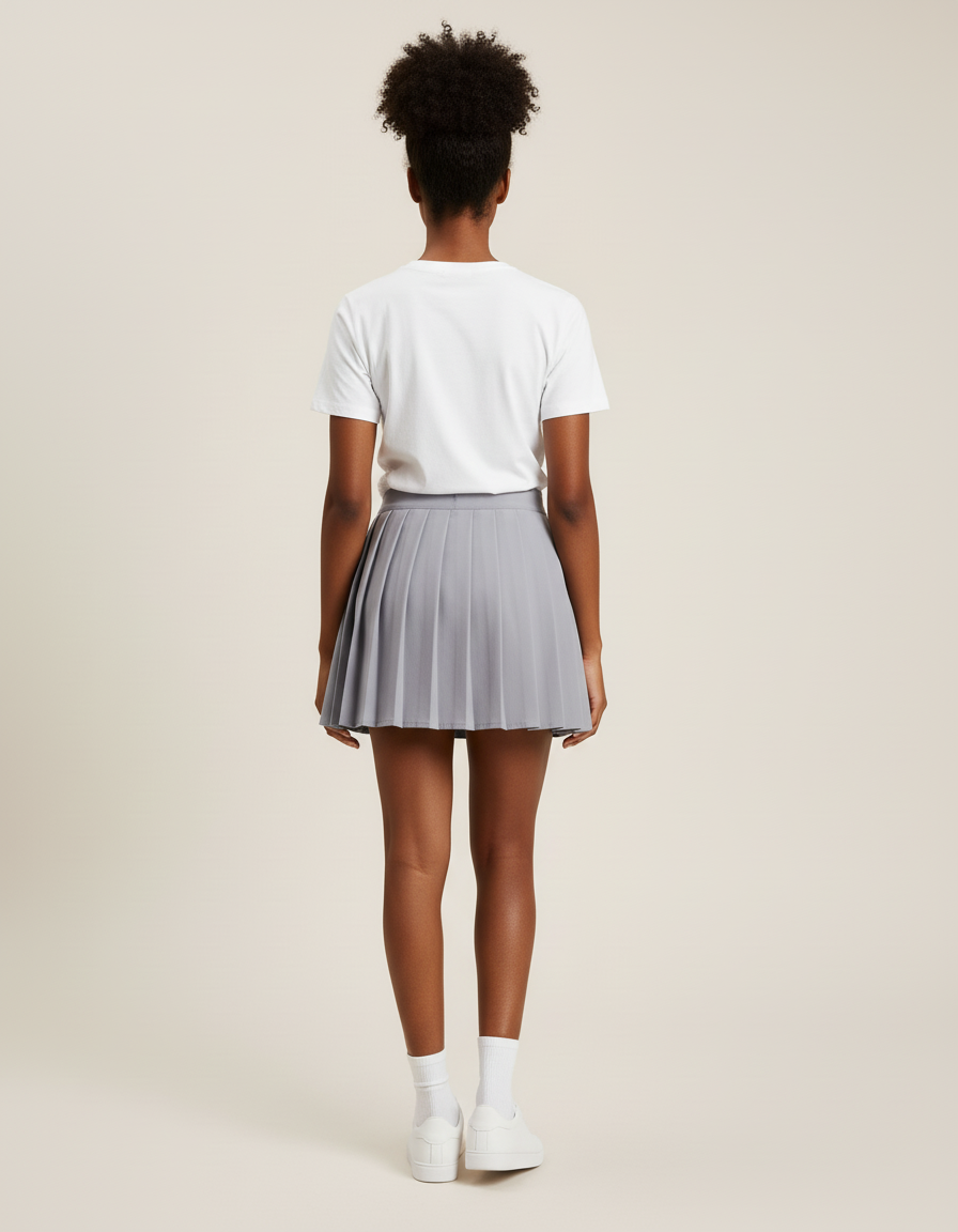 Jupe Plissée grise mini chic urbaine