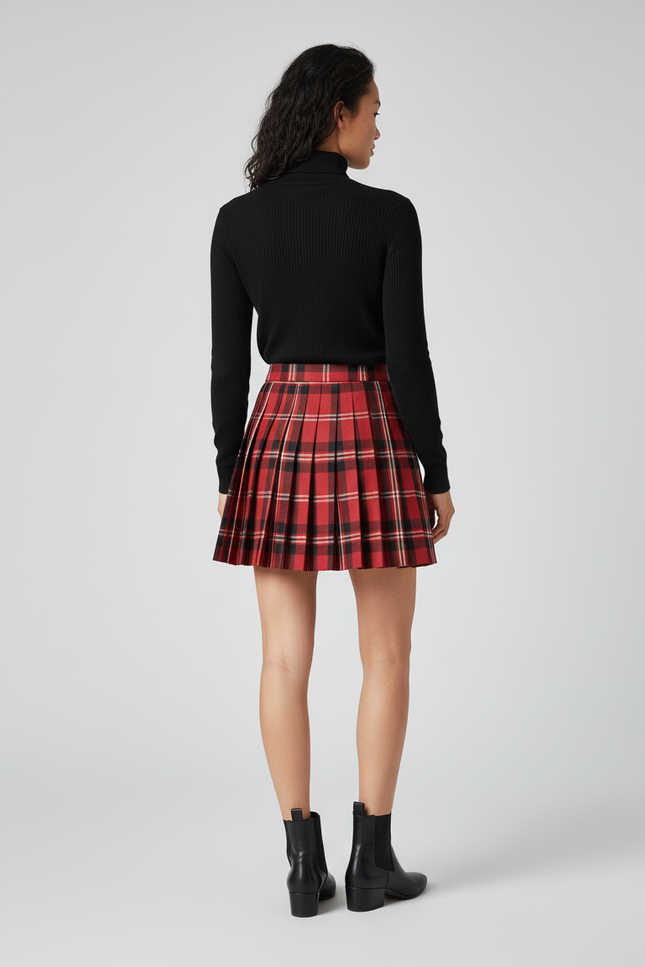 Jupe Plissée écossaise mini chic raffinée