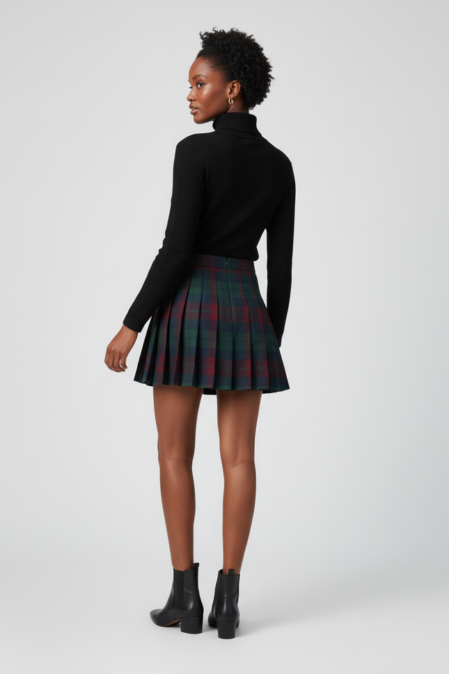 Jupe Plissée Écossaise Mini Chic raffinée authentique