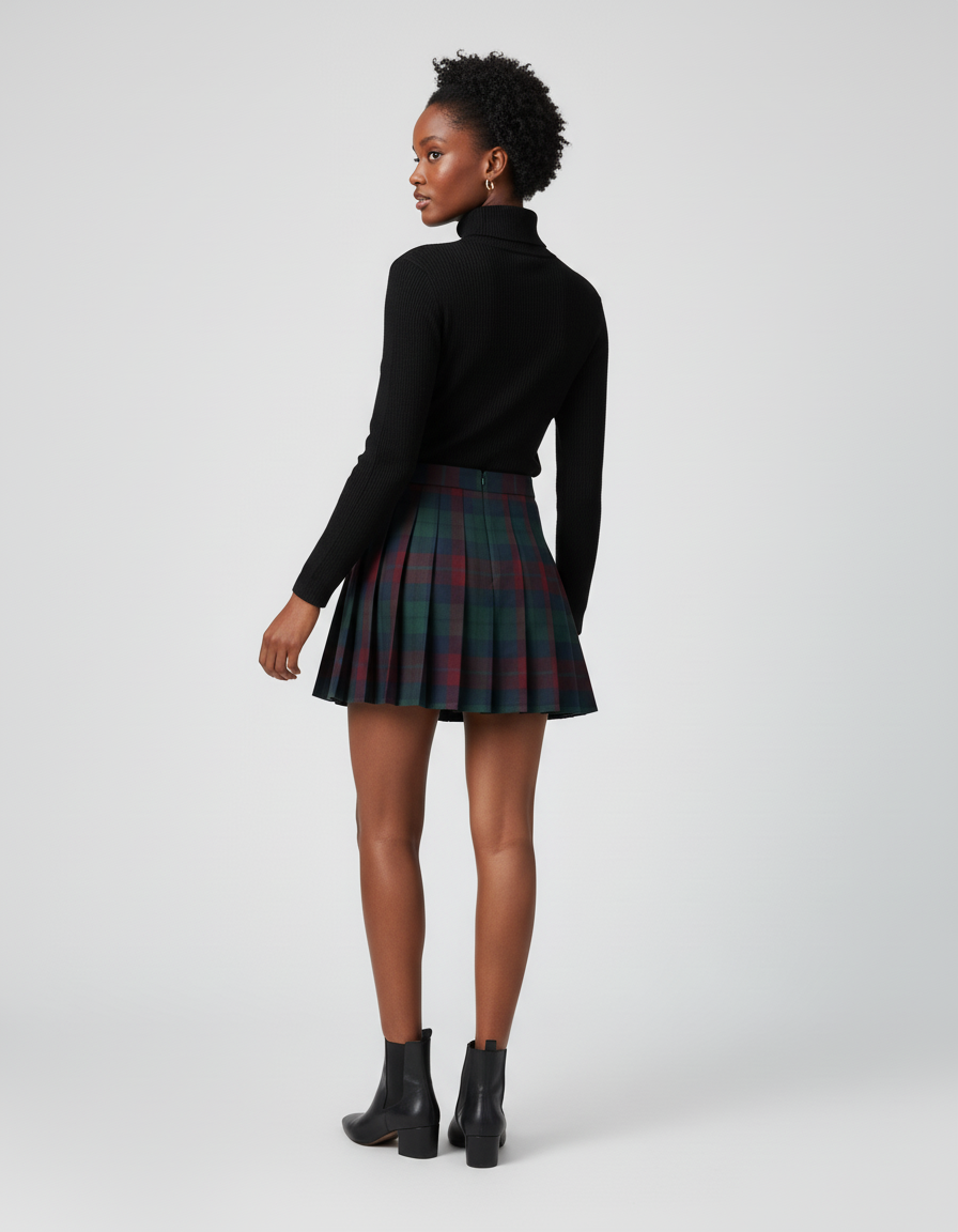 Jupe Plissée Écossaise Mini Chic raffinée authentique