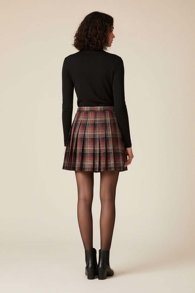 Jupe Plissée écossaise mini chic tendance